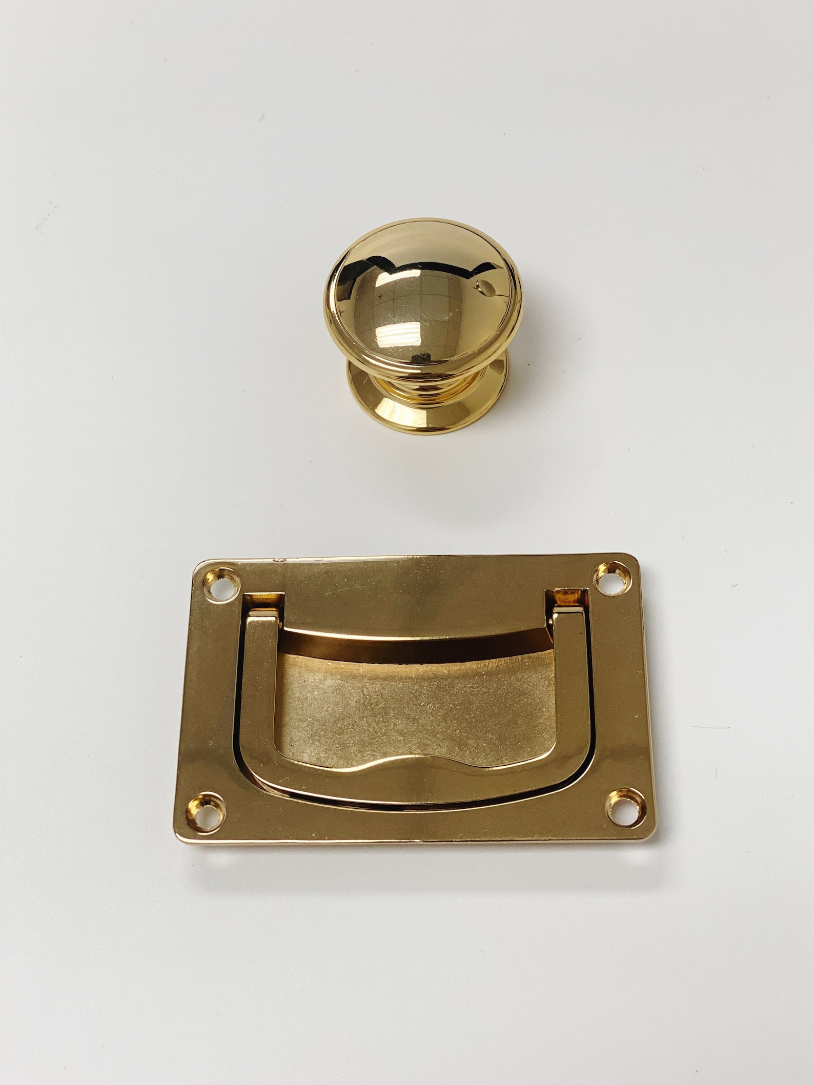 Brass Campaign Style Drawer Pull Plain Recessed Drawer Pull Etsy