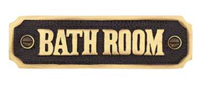 Antique Brass bathroom Door Sign Victorian Style - Etsy