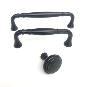 Matte Black Cabinet Drawer Pull: Transitional Farmhouse Hardware