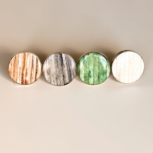 Brass and Bone Inlay Cabinet Knob Striped Farmhouse Drawer Pull