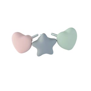 Ceramic Star and Heart Cabinet Knob Kids Furniture Hardware