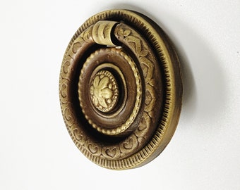 Antique Brass Epoque Ring Pull Farmhouse Cabinet Knob