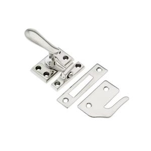 Openslaand raamgrendel met 3 sluitringen | Gepolijst nikkel