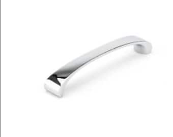 Chrome "Arched 2" Contemporary Cabinet Pulls and Knobs, Drawer Pull, Kitchen Cabinet Hardware.