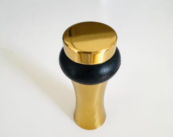 Batente de porta redondo de latão polido de 3-1/2" decorativo, latão maciço.