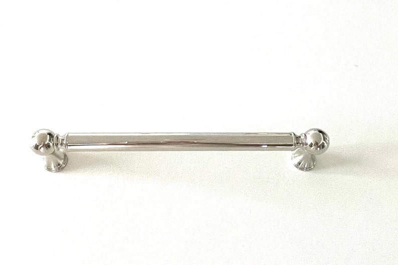 Polished Nickel Transitional "Queen" Cabinet Knob and Pulls