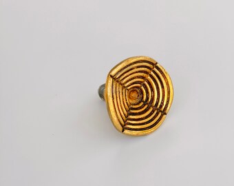 Antique Golden Metal Flower Cabinet Knob Farmhouse Drawer Pull