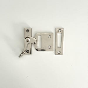 Polished Nickel Casement Window Latch with Lever Left Hand
