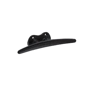 May include: Black metal cleat hook, a nautical-inspired wall hook with a curved shape.