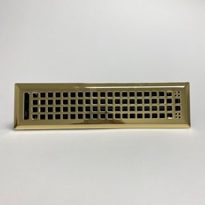Decorative Polished Brass &quot;Squares&quot; Metal Register - Contemporary Brass Vent Cover - Creative Vent