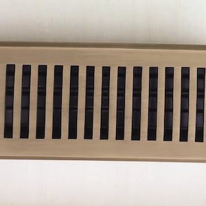 Decorative Antique Brass &quot;Lineal&quot; Metal Register - Contemporary Brass Vent Cover - Creative Vent