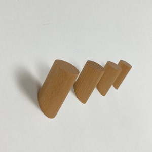 Wood Wall Hook, Farmhouse Decor Hardware Pack of 4