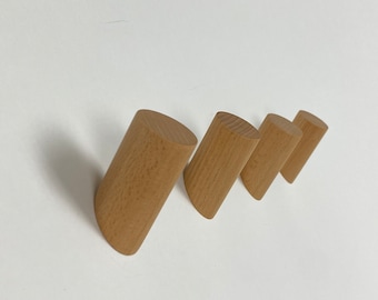 Wood Wall Hook, Farmhouse Decor Hardware Pack of 4