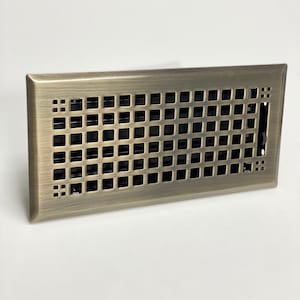 Decorative Antique Brass "Squares" Metal Register - Contemporary Brass Vent Cover - Creative Vent