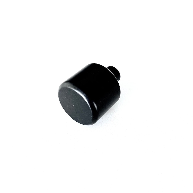 Matte Black Farmhouse Cup Pull 3-in or 3-3/4 Center to Center Dual Mount Cylindrical Bail & Modern Bar Knob /Drop Cabinet Door Pull and Bar Knob