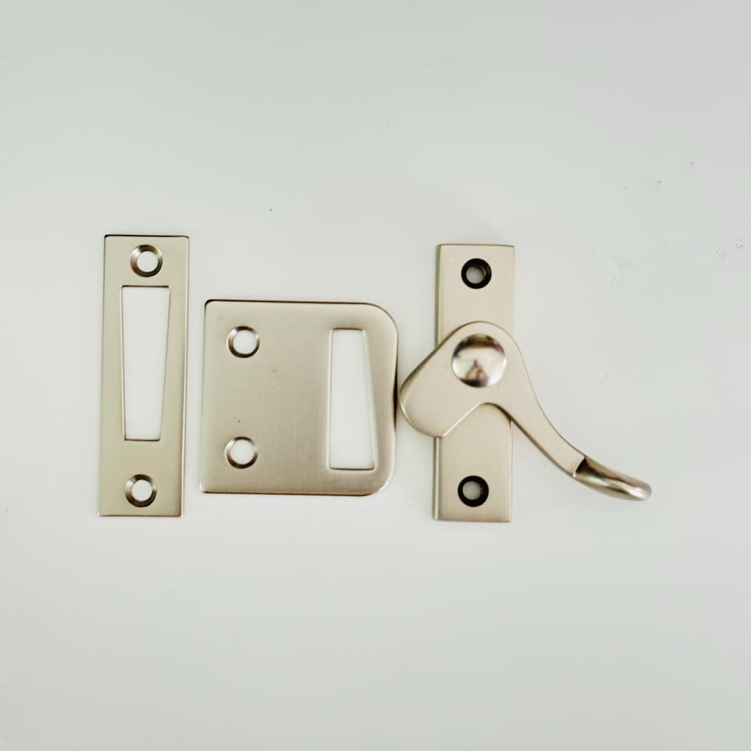 Brushed Nickel Casement Window or Storm Screen Latch With Lever Handle ...