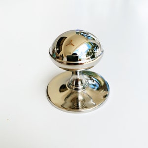 Polished Nickel Transitional "Queen" Cabinet Knob and Pulls