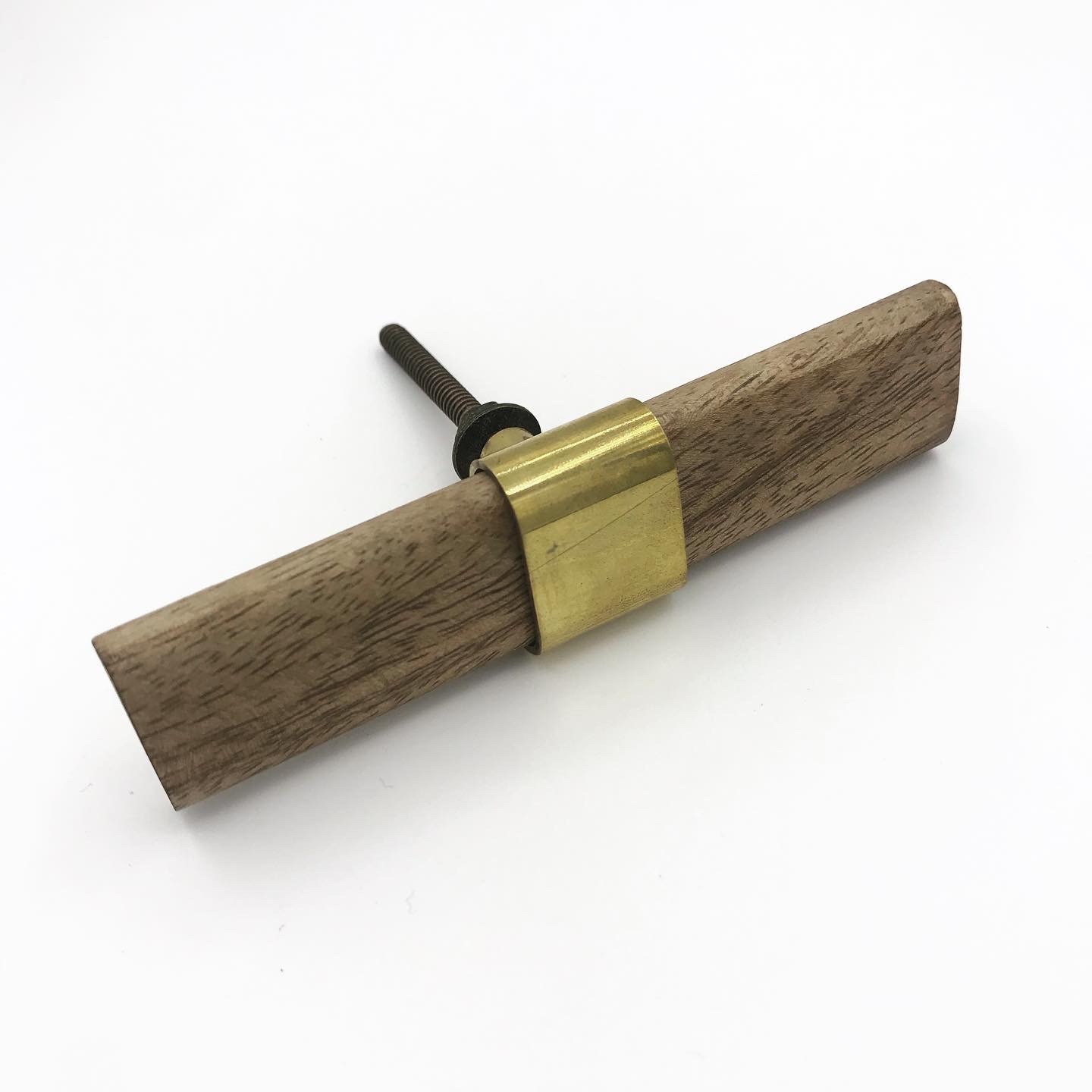 Messing Schrankknopf Rechteck Messing und Holz | Etsy