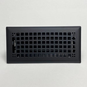 Decorative Black &quot;Squares&quot; Metal Register - Contemporary Brass Vent Cover - Creative Vent