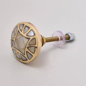Brass Mother of Pearl Cabinet Knob Modern Hardware