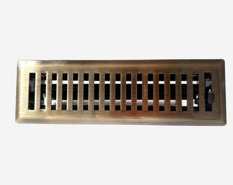 Grille d'aération contemporaine en métal, laiton antique