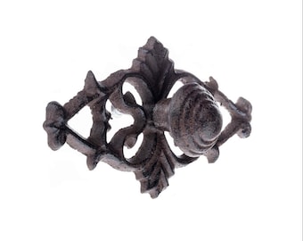 Iron Drawer "Arvada" Knob with Iron Backplate, Cabinet Hardware Farmhouse Drawer Pull