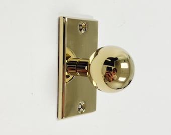 Polished Brass "Gracy" Cabinet Knob with Backplate