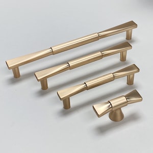 Champagne Bronze &quot;Candy Bow&quot; Pulls, Cabinet Handles, Modern Cabinet Hardware Farmhouse Drawer Pull