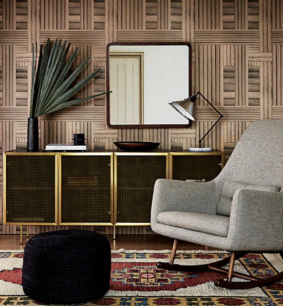 Trace brass wire on sale mesh cabinet credenza