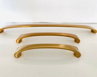 ブラッシュゴールドキャビネットプルコンテンポラリーアーチ引き出し金具