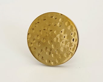 Golden Hammered Cabinet Knob Farmhouse Drawer Pull