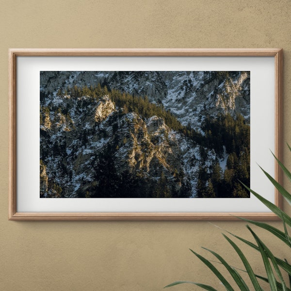 Rocky alps, snow, Germany, Digital Download, Mountain, Landscape, Nature, Clouds, Wall Art, Printable, Photography, Decor, Poster