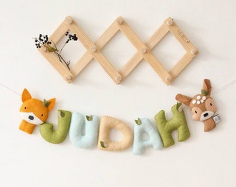 Woodland Felt Name Banner: Custom Forest Animal Nursery Decor