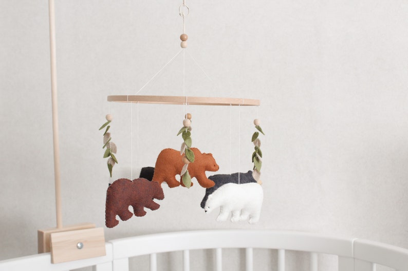 Bears life baby mobile Animals nursery decor Forest crib Etsy