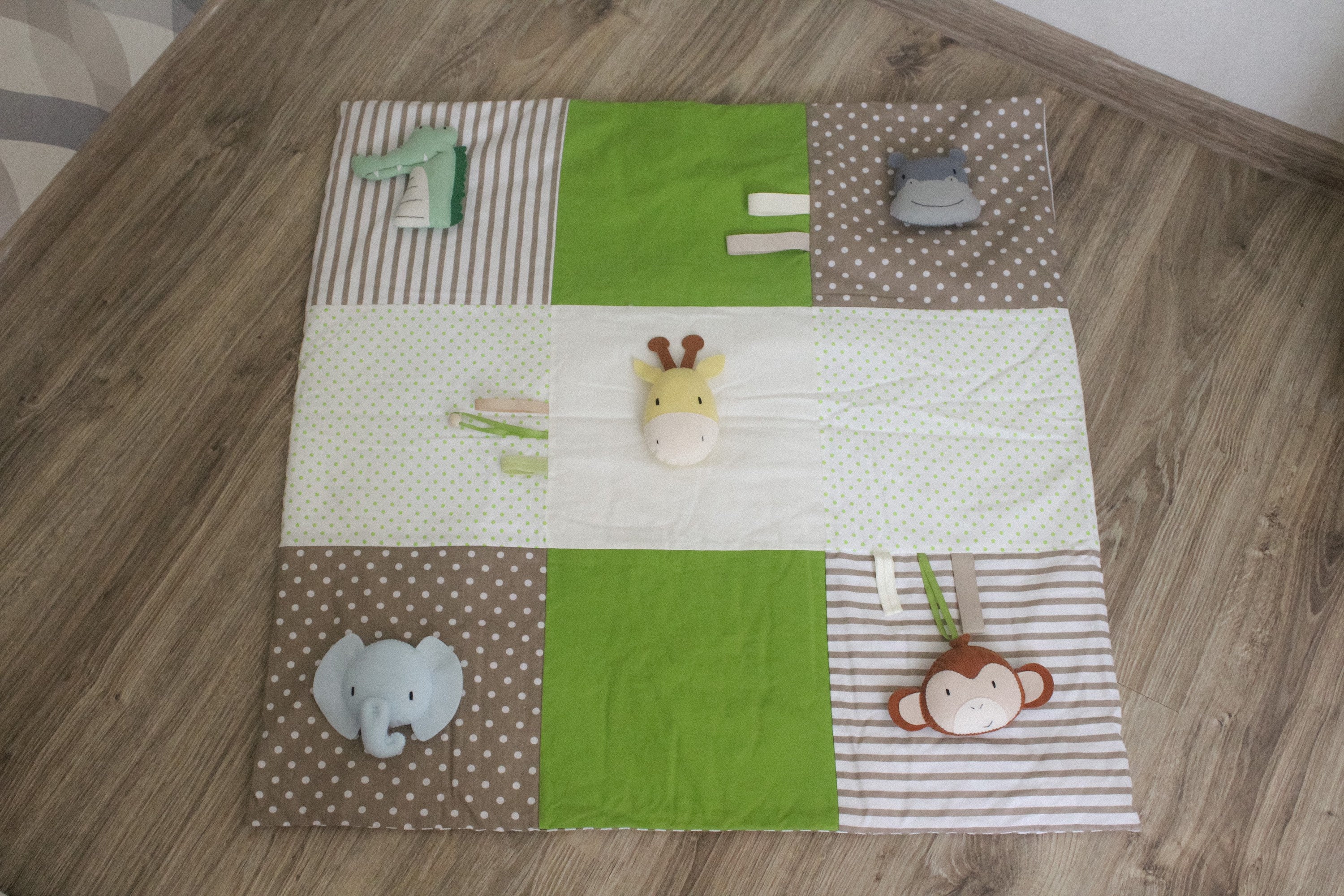 Safari Animals Baby Play Mat Activity Play Rug Montessori Etsy