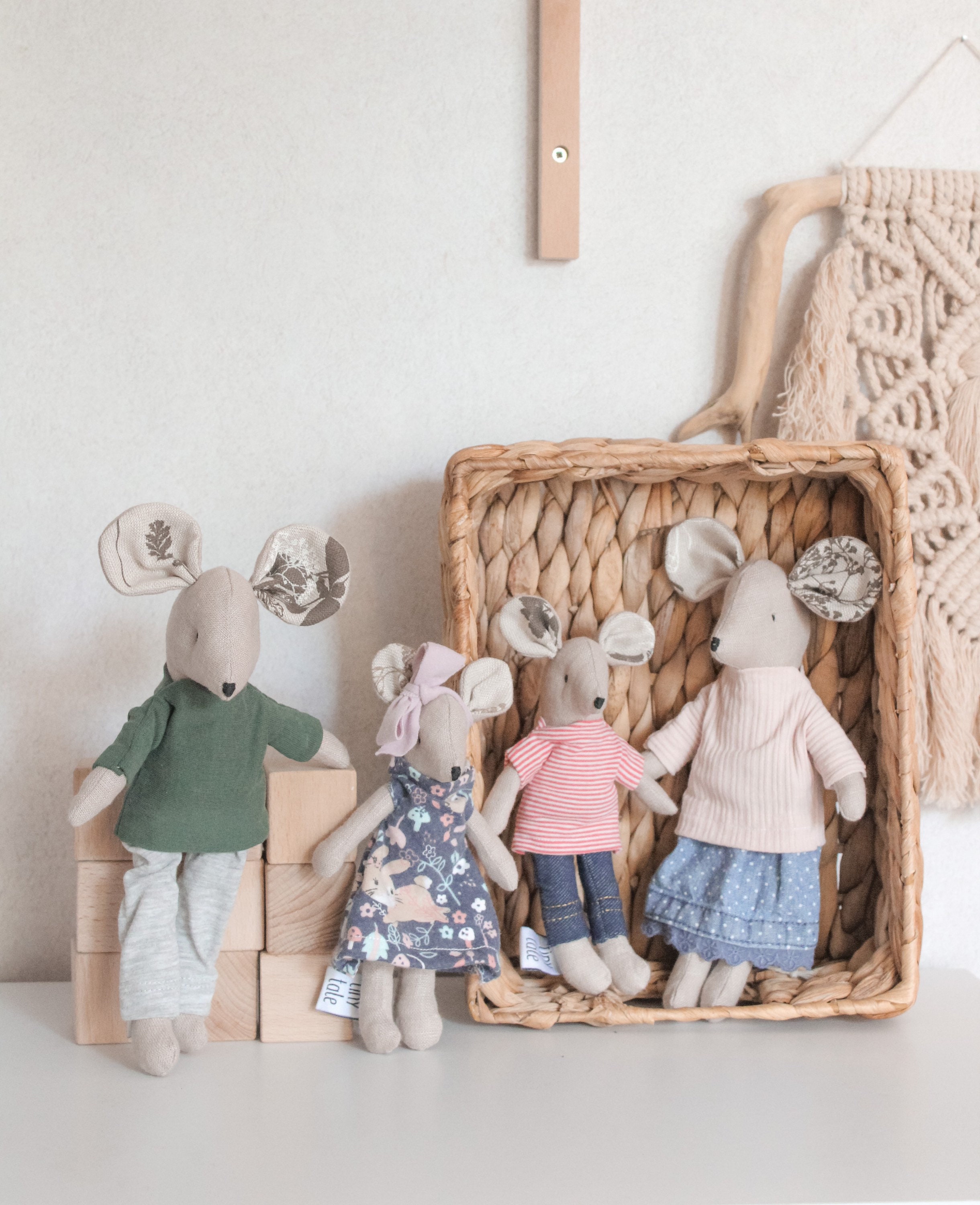 Dollhouse Mouse Stuffed Animal Mice toys Linen mouse toy Etsy