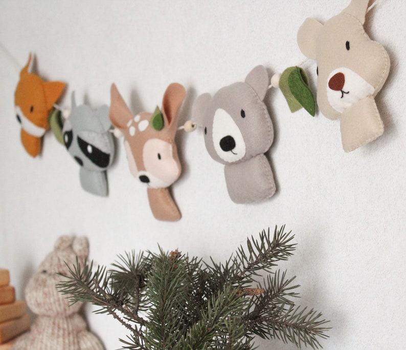 Woodland Garland Nursery Decor Forest Animals Baby Shower Etsy