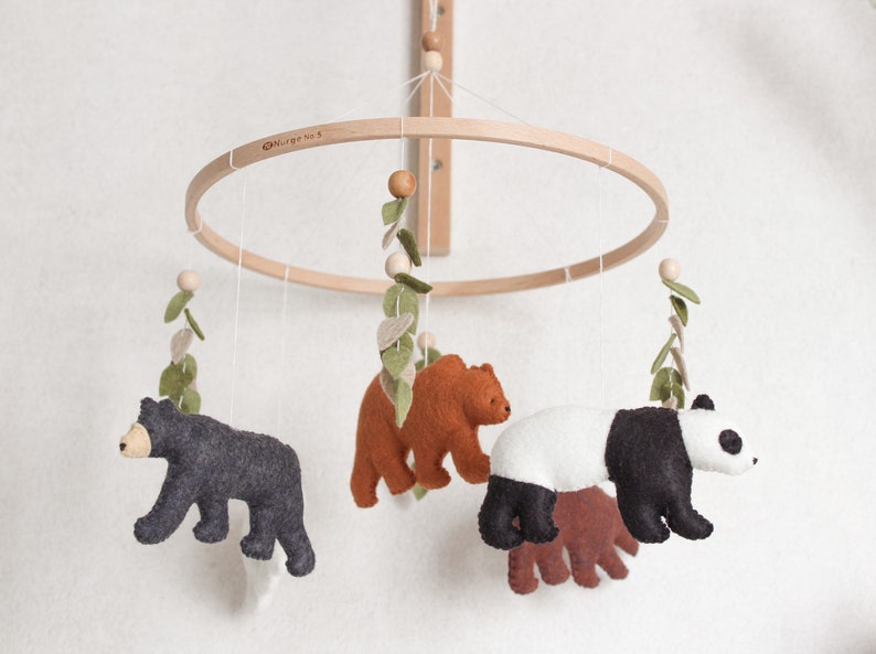 Bears life baby mobile Animals nursery decor Forest crib Etsy