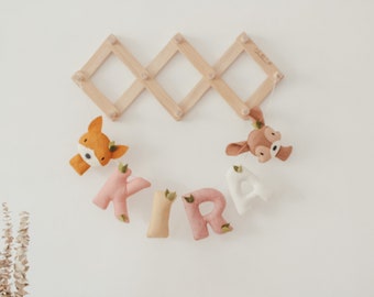Woodland Felt Name Banner: Custom Forest Animal Nursery Decor