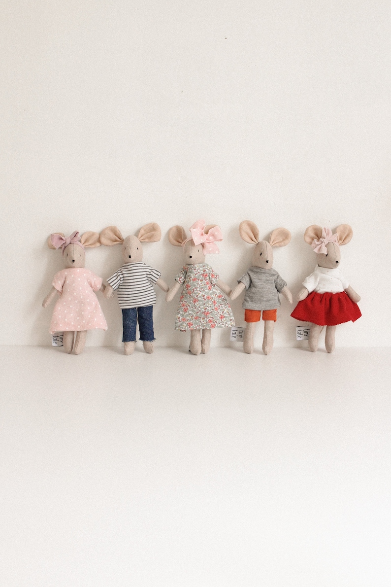 Dollhouse Mouse Stuffed Animal Mice toys Linen mouse toy Etsy