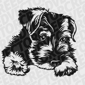 miniature schnauzer svg, sad puppy svg, pet dxf, dog svg, dog clipart, stencil cutting file, cricut, silhouette svg, vector