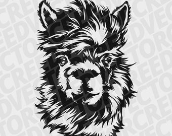 llama svg, alpaka svg, farm animals clipart, Printable Png, DXF laser cut file plasma, shirt svg, illustration
