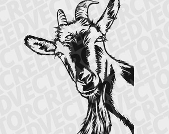 Goat Svg, funny goat svg, farm animals clipart, animal funny face, printable png, DXF laser cut file plasma, shirt svg, illustration