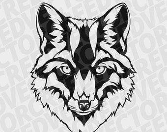 Fox svg, cabeza de zorro svg, fox dxf, animal del bosque svg, fox tatoo svg, fox clipart, archivo de corte de plantilla, cricut, silueta svg, vector