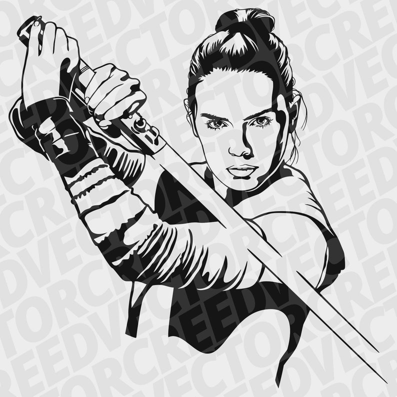 Download Rey svg Star Wars svg Star Wars Rey Cricut stencil | Etsy