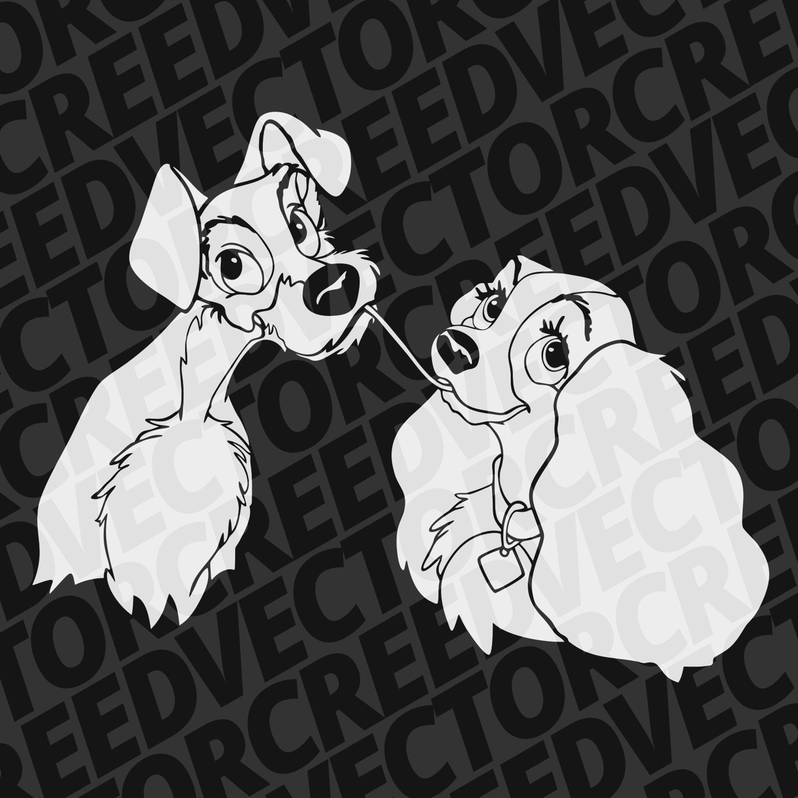 Lady and the Tramp Svg Cricut SVG Cartoon Cutting File | Etsy New Zealand