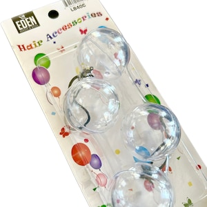 CLEAR 40 mm hair knockers, 2 pc, hair balls, hair ties, ballies, knockers for hair, knockers, hair supplies for girls, ponytail