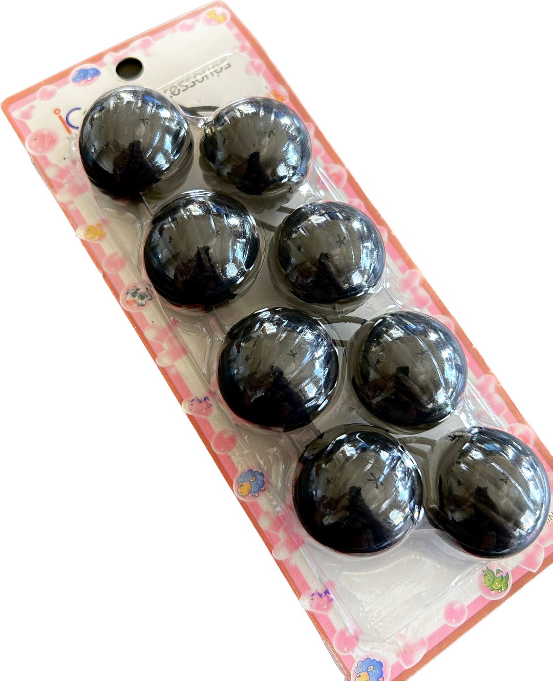 BLACK 15mm Hair Knockers, 4 Pc, Hair Balls, Hair Ties, Ballies