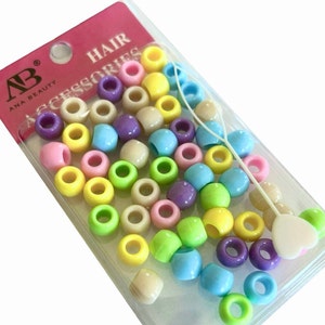 PASTEL RAINBOW MEDIUM BEADs, hair beads, beads for braids, beads for jewelry, craft beads, medium beads, beads, hair supplies for girls