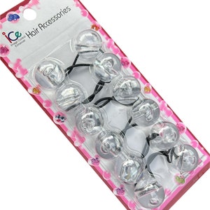 CLEAR 25mm hair knockers, 6 pc, hair balls, hair ties, ballies, knockers for hair, knockers, hair supplies for girls, ponytail